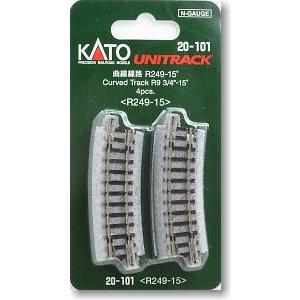 20-101 曲線線路 R249-15°(4本) KATO/新品｜ブーストギア ヤフー店