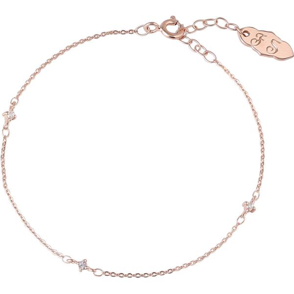 FREE STYLE チェーンブレスレット シルバー レディースブレスレット ピンクゴールドカラー ...