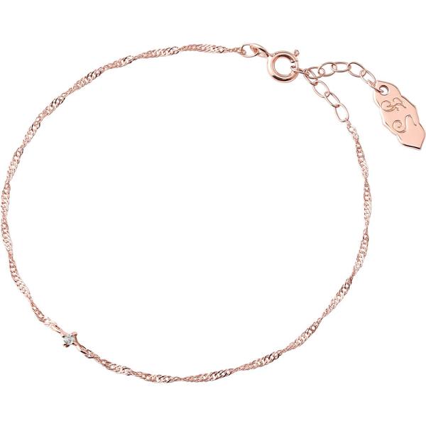 FREE STYLE チェーンブレスレット ツイスト シルバー レディース ピンクゴールドカラー ダ...