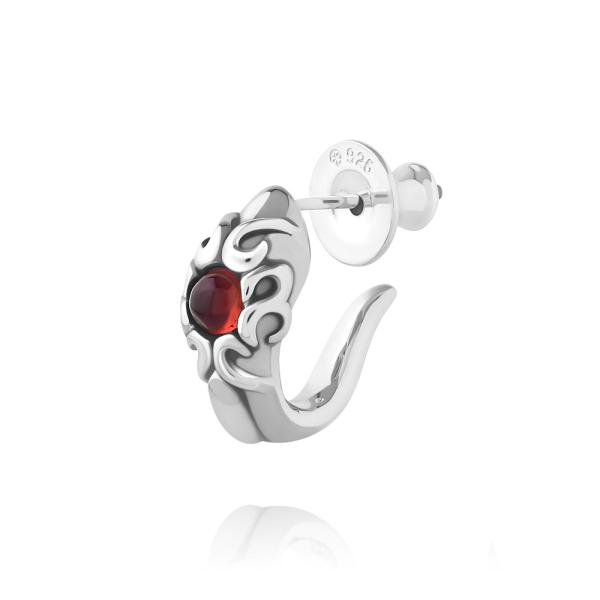 FREE STYLE ガーネット アラベスク 唐草模様 シルバーピアス ピアス シルバー メンズピア...