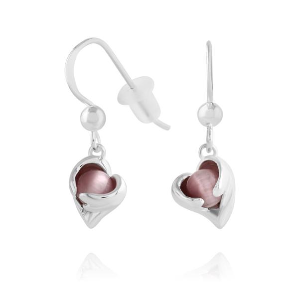 FREE STYLE エンジェルハート バイオレットキャッツアイ シルバーピアス 両耳セット レディ...