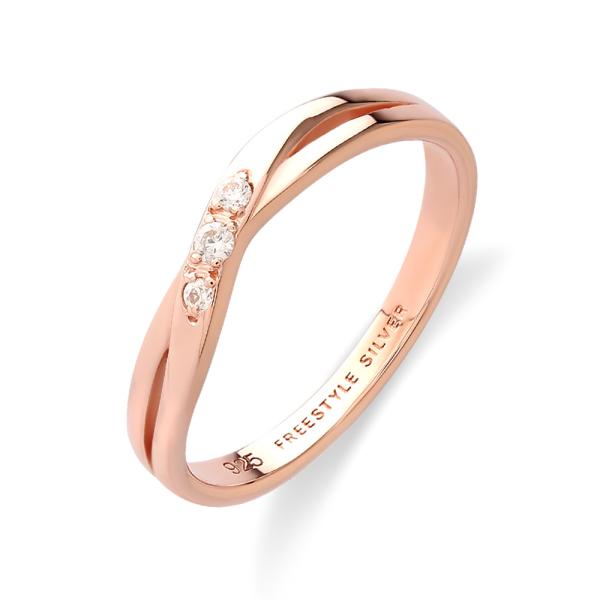 FREE STYLE クロッシング レディースリング シルバー ピンクゴールドカラー レディース リ...