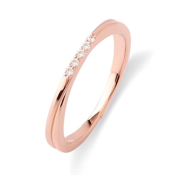 FREE STYLE スレンダー クロッシング レディースリング シルバー ピンクゴールドカラー リ...