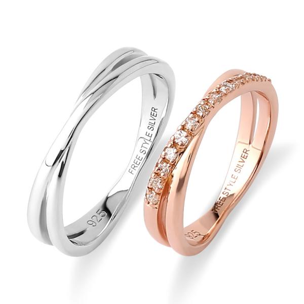 FREE STYLE ペアリング クロッシングリング シルバー ペア リング・指輪 記念日 プレゼン...