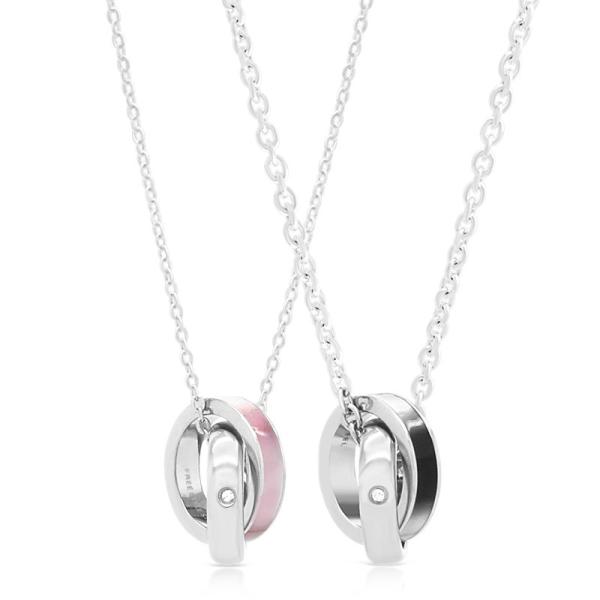 FREE STYLE シェル ハート ペアネックレス ステンレス アレルギーフリー 金属アレルギー対...