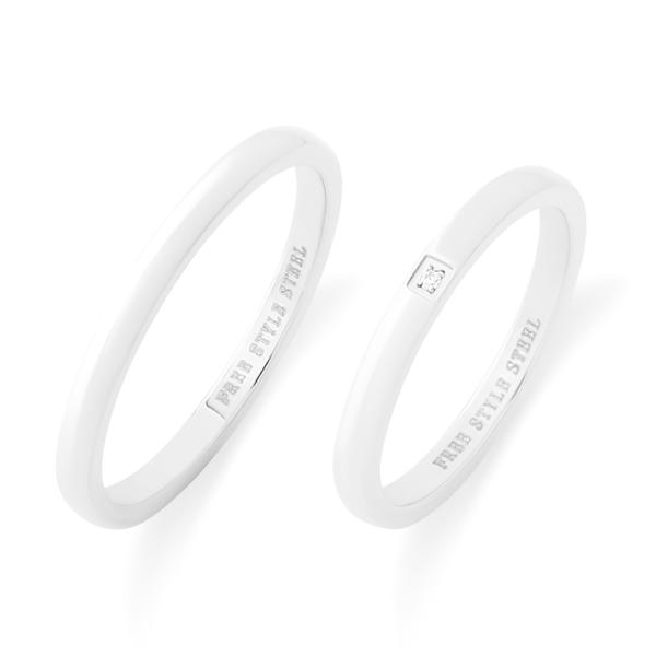 FREE STYLE ペアリング シンプル 甲丸 金属アレルギー対応 ステンレス ペアアクセサリー ...