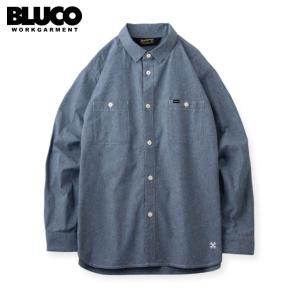BLUCO WORK GARMENT/ブルコ CHAMBRAY WORK SHIRT/シャンブレーワークシャツ 141-11-121・NAVY