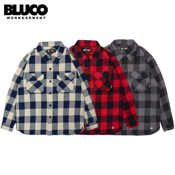 BLUCO/ブルコ HEAVY FLANNEL CHECK SHIRT-BLOCK-/ブロックチェッ...