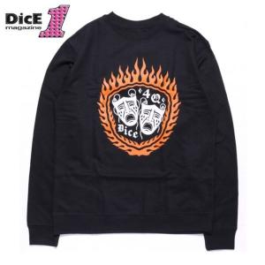 DICE MAGAZINE/ダイスマガジン DICE x 4Q CREW NECK SWEAT/クルーネックスウェット・BLACK｜freeway