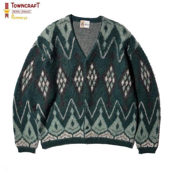 TOWNCRAFT/タウンクラフト MOHAIR SHAGGY JACQUARD CARDIGAN/...