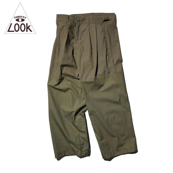 THRIFTY LOOK / US MADE UPCYCLE MIL TROUSER リメイクワイド...