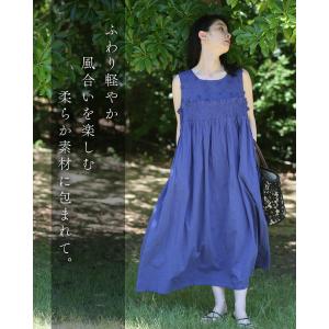 SからL対応 肌に優しいインド綿 ふわ楽ワンピースの詳細画像1