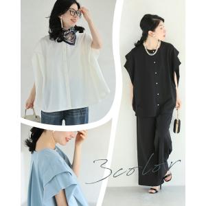 Sから3L対応 CICA成分配合 着る保湿 ブラウスの詳細画像1