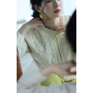 SからL対応 オーガンジーに咲く花刺繍のリブニ...の詳細画像2