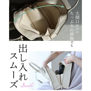 フルオープン設計 ガバッと開く トートバッグの詳細画像4