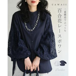 SからL対応 二重構造でふっくら 百合花レースポワンの詳細画像1