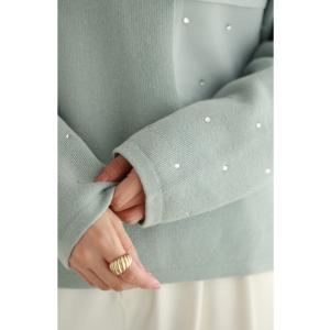 SからL対応 袖に輝くビジューとシアーポケット...の詳細画像1