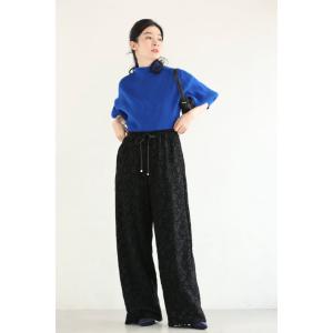 SからL対応 黒 フロッキー加工の柄浮き立つレ...の詳細画像2