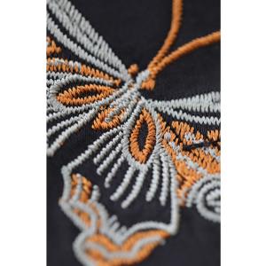 黒 鮮やかな蝶々刺繍の帯ベルト 帯締め付きの詳細画像3