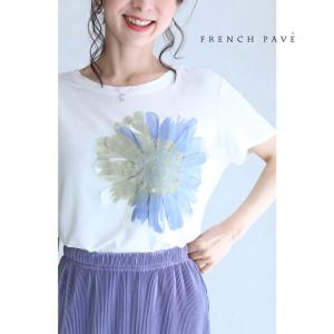 FRENCH PAVE 心に咲く一輪の花Tシャツトップス SL対応 CAWAII
