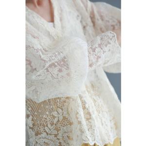 Sから2L対応 優美なレース刺繍のシアーベール...の詳細画像4