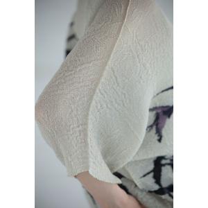 Sから3L対応 風に揺れるリーフ柄の伸びやかく...の詳細画像3