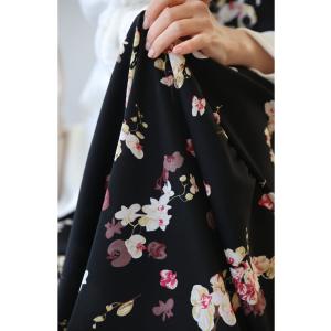 Sから2L対応 黒 ほころぶ花のティアードロン...の詳細画像2