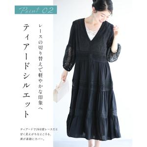SM/L2L対応 黒なのに重く見えない 透け袖...の詳細画像5