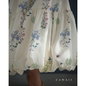 SからL対応 ふんわり花図鑑ティアードバルーンロングスカート
