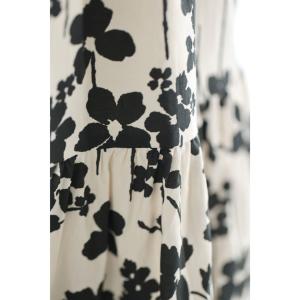 SからL対応 モノトーンの花柄ティアードロング...の詳細画像3
