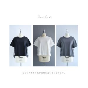 Sから2L対応 後ろ下がりベールのTシャツトップスの詳細画像4
