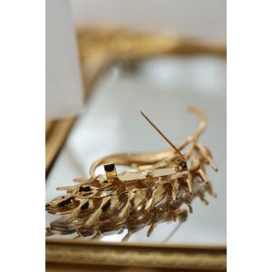 黄金色に実る稲穂のピンブローチの詳細画像2