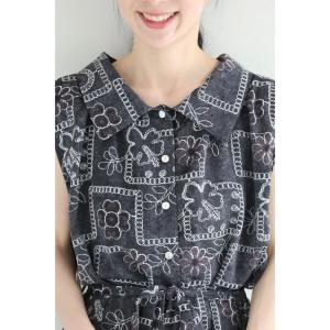 Sから3L対応 ゆったり心地よい刺繍風プリント...の詳細画像2