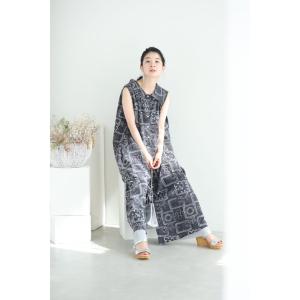 Sから3L対応 ゆったり心地よい刺繍風プリント...の詳細画像3