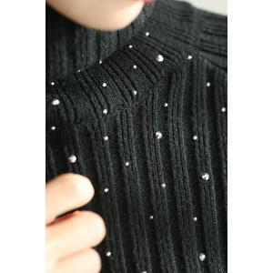 Sから3L対応 雪降るようなスノービジューリブ...の詳細画像1
