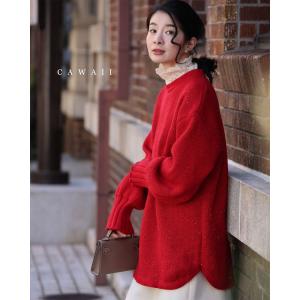 Sから3L対応 動くたびキラキラ瞬くスパンコールニットチュニック