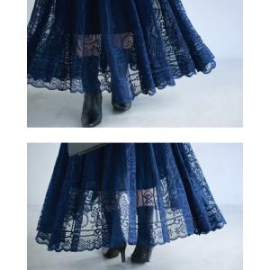 SからL対応 デコルテに広がる花のたっぷりレー...の詳細画像2