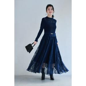 SからL対応 デコルテに広がる花のたっぷりレー...の詳細画像3