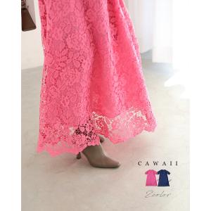 Sから3L対応 一面に咲く花衣レースロングワンピ...の商品画像