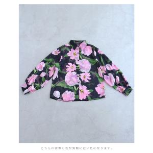 SからL対応 黒 華やかな桃色の花咲くシアーシ...の詳細画像3