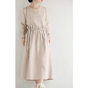 SからL対応 腰回りキュッとXラインの異素材切...の詳細画像3