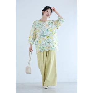 Sから2L対応 オーロラビジュー煌めく花柄カッ...の詳細画像1
