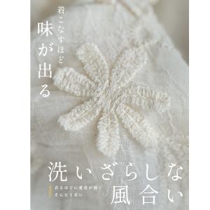 2wayスリーブの花びら浮かぶ柔らかシャツトップスの詳細画像5
