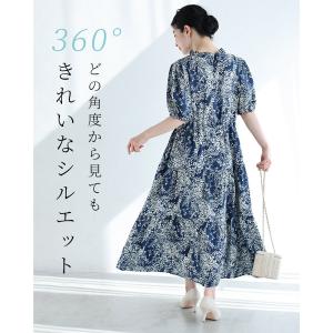 涼やかな小花シルエットのティアードミディアムワ...の詳細画像4
