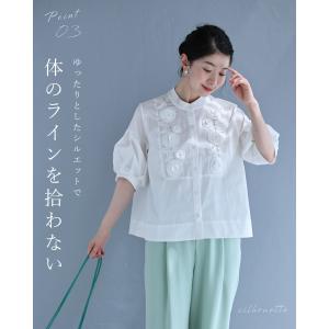 ふんわりポワン袖の立体花ブラウストップスの詳細画像3