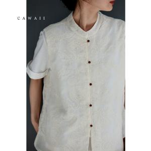 ほんのりアジアンなTシャツとベストの2点セット｜french-pave