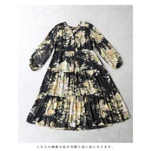 Sから3L対応 アンティーク花のシアーロングワ...の詳細画像4