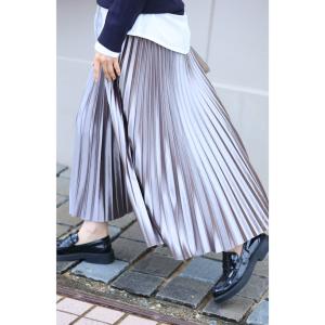 Sから3L対応 落ち感美しい 光沢プリーツスカートの商品画像