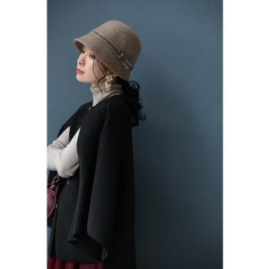 バックル付きベルトのウールライクハットの詳細画像2