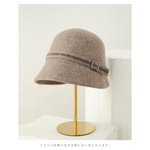 バックル付きベルトのウールライクハットの詳細画像4